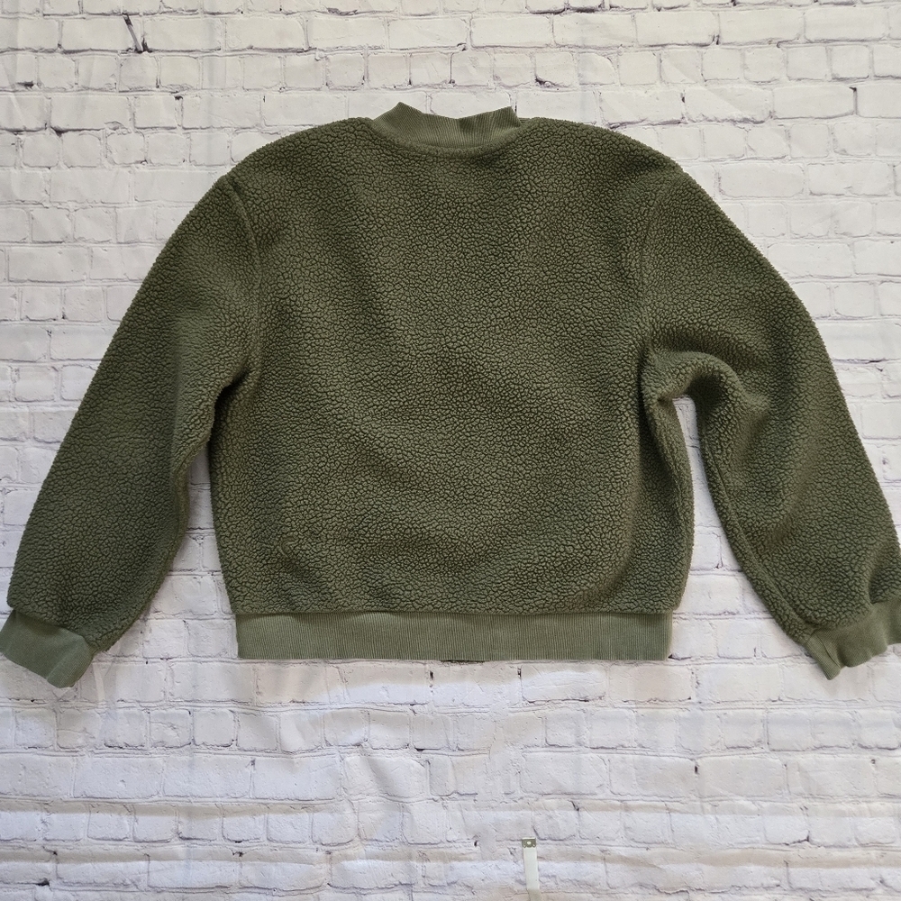 Active Flying V Olive Green Sherpa Zip Bomber Jacket Size:XXL - Picture 8 of 8